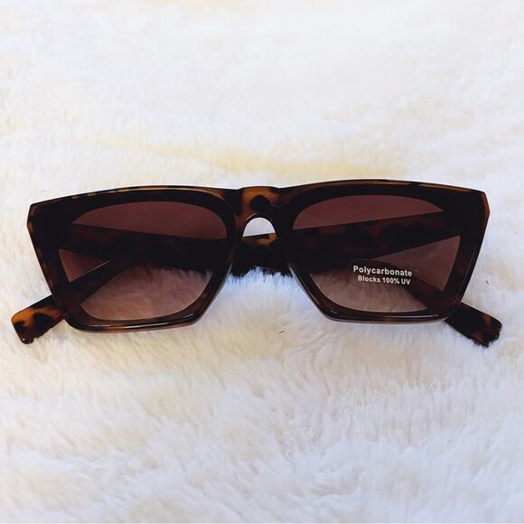 Lucy Tortoise Brown Sleek Square Frame Sunglasses - Picture 1 of 10
